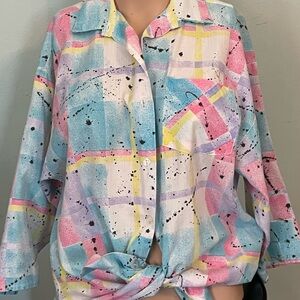 Colorful Abstract Button-Up Shirt